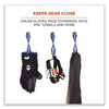ergodyne® Squids® 3420 Dual Clip Swivel Glove Clip Holder, 1 x 0.6 x 5.5, Acetal Copolymer, Blue Glove Grabbers - Office Ready
