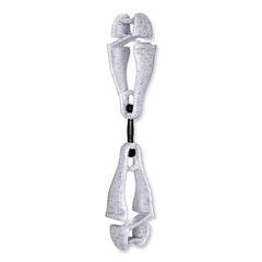 ergodyne® Squids® 3420 Dual Clip Swivel Glove Clip Holder, 1 x 0.6 x 5.5, Acetal Copolymer, Granite, 100/Pack