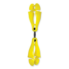 ergodyne® Squids® 3420 Dual Clip Swivel Glove Clip Holder, 1 x 0.6 x 5.5, Acetal Copolymer, Lime, 100/Pack