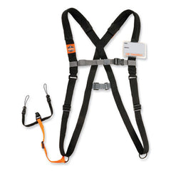 ergodyne® Squids 3138 Padded Barcode Scanner Lanyard Harness, 33" Arm Strap s,18.5" Lanyard ,Black/Orange/Gray