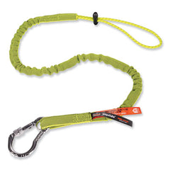 ergodyne® Squids 3100 Lanyard with Aluminum Carabiner + Cinch-Loop, 10 lb Max Working Capacity, 35" to 45" Long, Lime