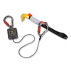 ergodyne® Squids 3003 Retractable Lanyard with Two Carabiners, 2 lb Max Working Capacity, 8" to 48"Long, Gray Tool Lanyards - Office Ready