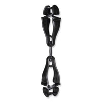 ergodyne® Squids® 3420 Dual Clip Swivel Glove Clip Holder, 1 x 0.6 x 5.5, Acetal Copolymer, Black Glove Grabbers - Office Ready