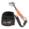 ergodyne® Squids 3114 Pull-On Wrist Lanyard with Stainless Steel Carabiner, 3lb Max Working Capacity, 7.5" Long, Black Tool Lanyards - Office Ready