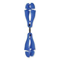 ergodyne® Squids® 3420 Dual Clip Swivel Glove Clip Holder, 1 x 0.6 x 5.5, Acetal Copolymer, Blue, 100/Pack