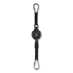 ergodyne® Squids 3000 Retractable Tool Lanyard with Carabiner Tool Tether + Carabiner Anchor, 1 lb Working Capacity, 48" Long, Black