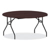 Alera® Round Wood Folding Table, 59" Diameter x 29.13h, Mahogany Multiuse Folding & Nesting Tables - Office Ready