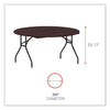 Alera® Round Wood Folding Table, 59" Diameter x 29.13h, Mahogany Multiuse Folding & Nesting Tables - Office Ready