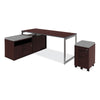 Alera® Alera® Open Office Desk Series Low-Storage Cabinet Credenza, Woodgrain Laminate, 29.5" x 19.13" x 22.78", Mahogany Cabinet Credenzas - Office Ready