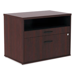 Alera® Alera® Open Office Desk Series Low File Cabinet Credenza, 2-Drawer: Pencil/File,Legal/Letter,1 Shelf,Mahogany,29.5x19.13x22.88