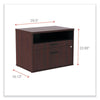 Alera® Alera® Open Office Desk Series Low File Cabinet Credenza, 2-Drawer: Pencil/File,Legal/Letter,1 Shelf,Mahogany,29.5x19.13x22.88 Lateral Desk Pedestals - Office Ready