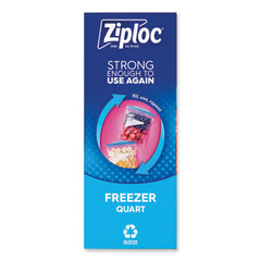 Ziploc® Zipper Freezer Bags, 32 oz, 6.97" x 7.7", Clear, 38 Bags/Box, 9 Boxes/Carton