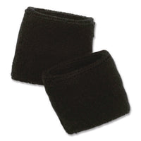 ergodyne® Chill-Its 6500 Wrist Terry Cloth Sweatband, Cotton Terry, One Size Fits Most, Black Sweatbands - Office Ready