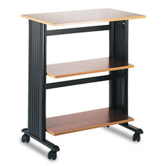 Safco® Muv™ Three Level Machine Cart/Printer Stand, Engineered Wood, 3 Shelves, 29.5" x 20" x 35", Cherry/Black
