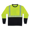ergodyne® GloWear 8281BK Class 2 Long Sleeve Shirt with Black Bottom, Polyester, 4X-Large, Lime Shirts - Office Ready