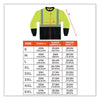 ergodyne® GloWear 8281BK Class 2 Long Sleeve Shirt with Black Bottom, Polyester, 4X-Large, Lime Shirts - Office Ready