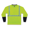 ergodyne® GloWear 8281BK Class 2 Long Sleeve Shirt with Black Bottom, Polyester, 4X-Large, Lime Shirts - Office Ready