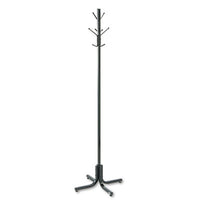 Safco® Coat Racks, Four Ball-Tipped Double-Hooks, 21w x 21d x 70h, Black Garment Trees & Stands - Office Ready