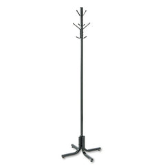 Safco® Coat Racks, Four Ball-Tipped Double-Hooks, 21w x 21d x 70h, Black