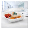 Dart® Insulated Foam Hinged Lid Containers, 3 Compartments, 9.01 x 9.4 x 3.1, White, 200/Carton Takeout Food Containers - Office Ready