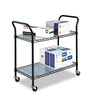 Safco® Wire Utility Cart, Metal, 2 Shelves, 400 lb Capacity, 43.75" x 19.25" x 40.5", Black General Utility Carts - Office Ready