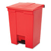 Rubbermaid® Commercial Indoor Utility Step-On Waste Container, 18 gal, Plastic, Red Indoor All-Purpose Waste Bins - Office Ready