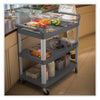 Rubbermaid® Commercial Xtra™ Utility Cart with Open Sides, Plastic, 3 Shelves, 300 lb Capacity, 20" x 40.63" x 37.8", Gray