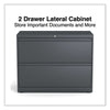 Alera® Lateral File, 2 Legal/Letter/A4/A5-Size File Drawers, Charcoal, 36" x 18.63" x 28" Lateral File Cabinets - Office Ready