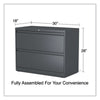 Alera® Lateral File, 2 Legal/Letter/A4/A5-Size File Drawers, Charcoal, 36" x 18.63" x 28" Lateral File Cabinets - Office Ready