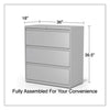 Alera® Lateral File, 3 Legal/Letter/A4/A5-Size File Drawers, Light Gray, 36" x 18.63" x 40.25" Lateral File Cabinets - Office Ready