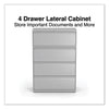 Alera® Lateral File, 4 Legal/Letter-Size File Drawers, Light Gray, 36" x 18.63" x 52.5" Lateral File Cabinets - Office Ready