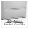 Alera® Lateral File, 4 Legal/Letter-Size File Drawers, Light Gray, 36" x 18.63" x 52.5" Lateral File Cabinets - Office Ready