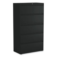 Alera® Lateral File, 5 Legal/Letter/A4/A5-Size File Drawers, Black, 36