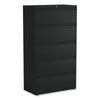 Alera® Lateral File, 5 Legal/Letter/A4/A5-Size File Drawers, Black, 36" x 18.63" x 67.63" Lateral File Cabinets - Office Ready