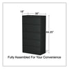 Alera® Lateral File, 5 Legal/Letter/A4/A5-Size File Drawers, Black, 36" x 18.63" x 67.63" Lateral File Cabinets - Office Ready