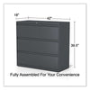 Alera® Lateral File, 3 Legal/Letter/A4/A5-Size File Drawers, Charcoal, 42" x 18.63" x 40.25" Lateral File Cabinets - Office Ready