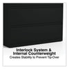 Alera® Lateral File, 4 Legal/Letter-Size File Drawers, Black, 42" x 18.63" x 52.5" Lateral File Cabinets - Office Ready