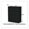 Alera® Lateral File, 4 Legal/Letter-Size File Drawers, Black, 42" x 18.63" x 52.5" Lateral File Cabinets - Office Ready