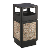 Safco® Canmeleon™ Aggregate Panel Receptacles, Side-Open, 38 gal, Polyethylene, Black Indoor/Outdoor All-Purpose Waste Bins - Office Ready