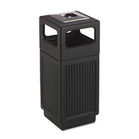 Safco® Canmeleon™ Recessed Panel Receptacles, 15 gal, Polyethylene, Black Smoker Bins - Office Ready