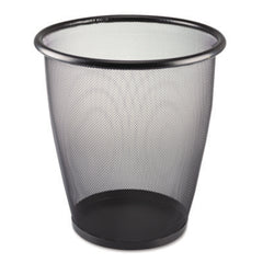 Safco® Onyx™ Round Mesh Wastebaskets, 5 gal, Steel Mesh, Black