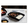 Pactiv Evergreen Newspring® VERSAtainer® Microwavable Containers, Rectangular, 2 Compartments, 30 oz, Black/Clear, Plastic, 150/Carton Takeout Food Containers - Office Ready