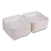 Eco-Products® Molded Fiber Hinged Clamshell Containers, 8 x 8 x 3, White, Sugarcane, 200/Carton Takeout Food Containers - Office Ready