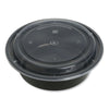 GEN Microwavable Food Container with Lid, Round, 32 oz, 7.28 x 7.28 x 2.55, Black/Clear, Plastic, 150/Carton Takeout Food Containers - Office Ready