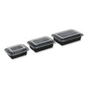 GEN Microwavable Food Container with Lid, Rectangular, 32 oz, 8.81 x 6.02 x 2.24, Black/Clear, Plastic, 150/Carton Takeout Food Containers - Office Ready