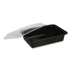 GEN Microwavable Food Container with Lid, Rectangular, 28 oz, 8.81 x 6.02 x 2.04, Black/Clear, Plastic, 150/Carton Takeout Food Containers - Office Ready