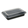 GEN Microwavable Food Container with Lid, Rectangular, 28 oz, 8.81 x 6.02 x 2.04, Black/Clear, Plastic, 150/Carton Takeout Food Containers - Office Ready