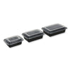 GEN Microwavable Food Container with Lid, Rectangular, 28 oz, 8.81 x 6.02 x 2.04, Black/Clear, Plastic, 150/Carton Takeout Food Containers - Office Ready
