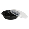 GEN Microwavable Food Container with Lid, Round, 32 oz, 7.28 x 7.28 x 2.55, Black/Clear, Plastic, 150/Carton Takeout Food Containers - Office Ready