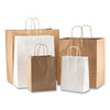 Kari-Out® Kraft Paper Bags, Natural Twisted-Paper Handles, 8" x 5" x 11", Natural, 250/Carton Paper Shopping Bags - Office Ready